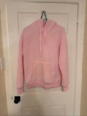 Pink Lily Plush Sherpa Hoodie in Baby Pink